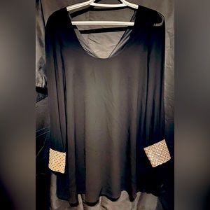 Black Dress with Rhinestone Cuffing